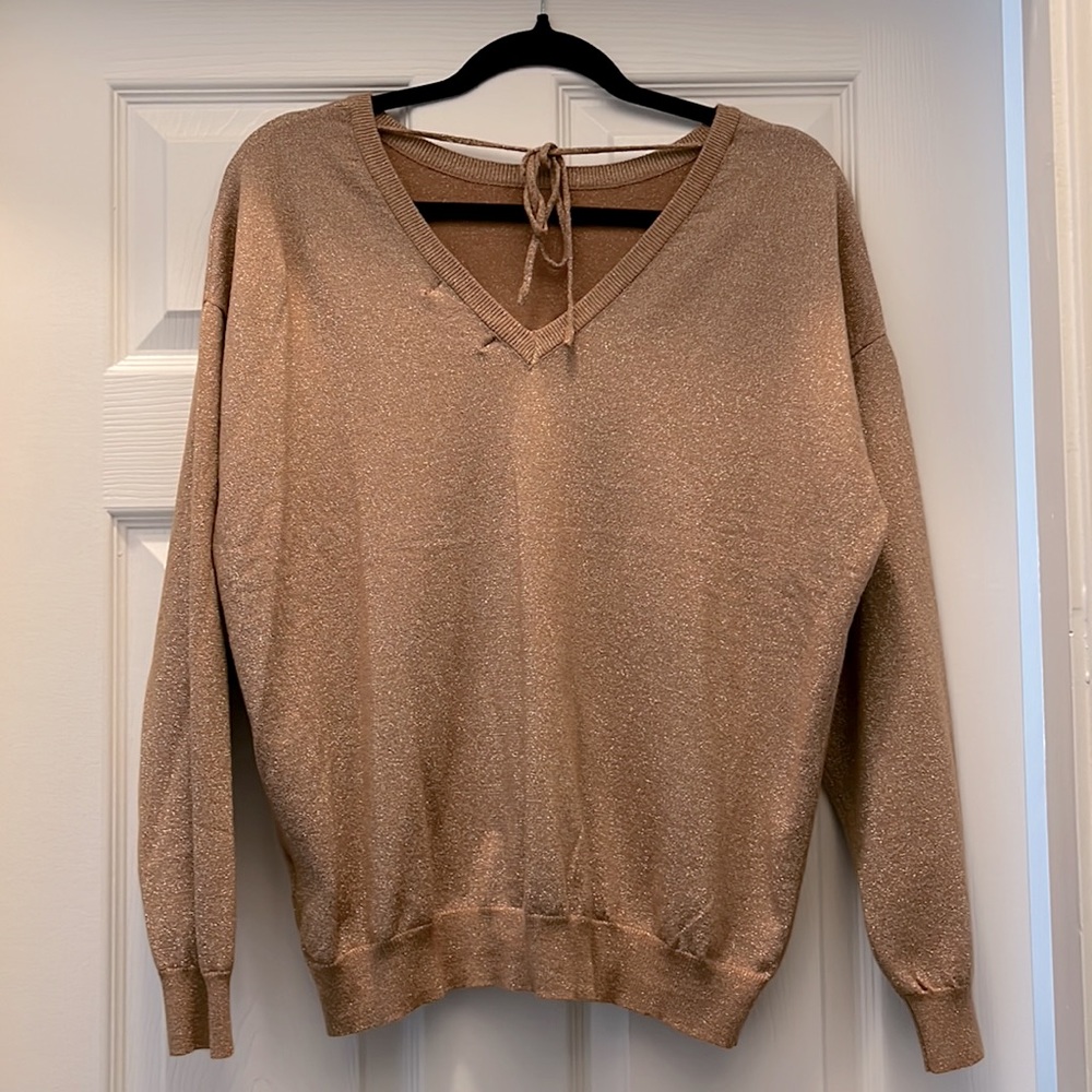 Tan Sparkly Sweater - Picture 2 of 3